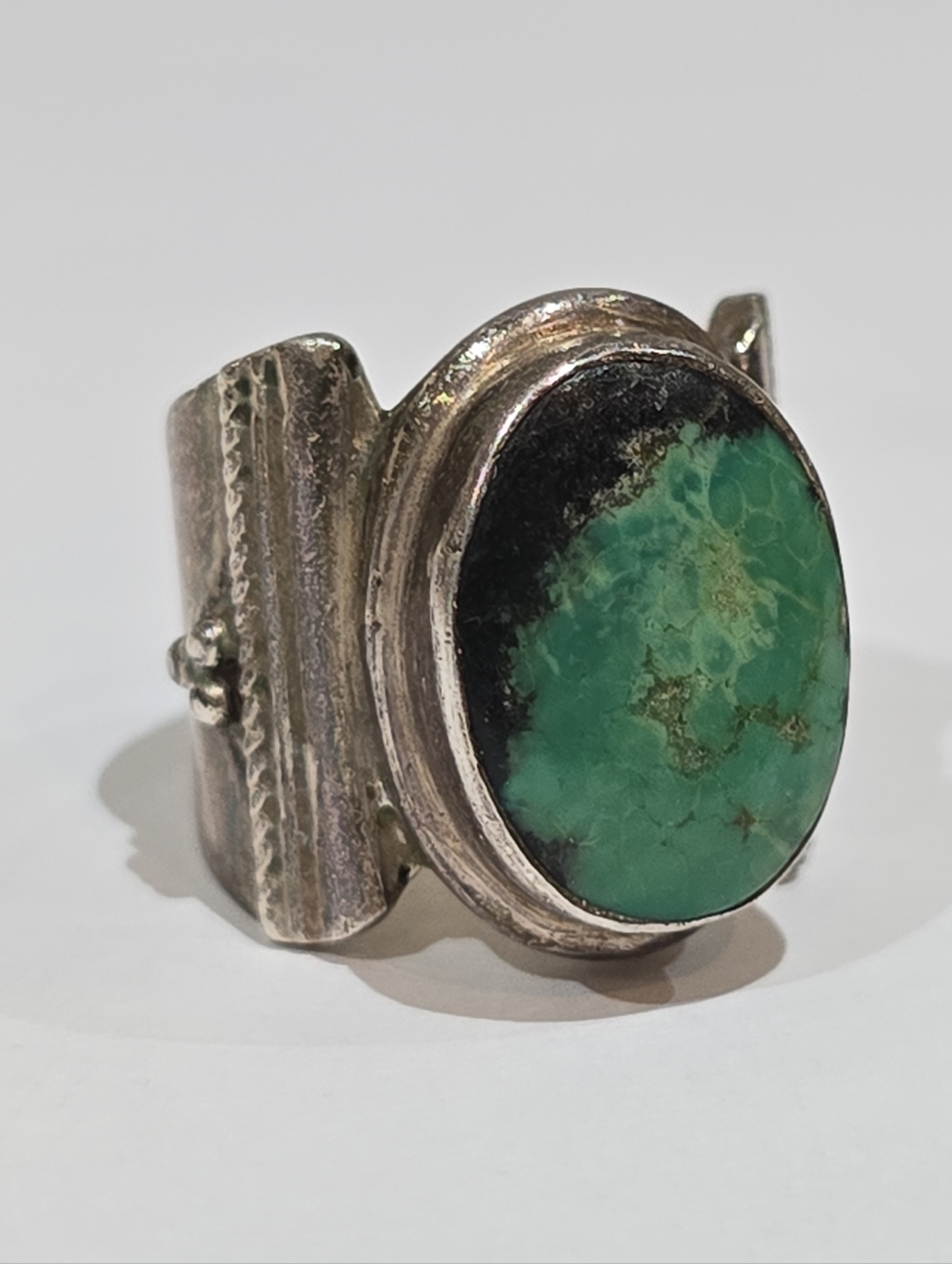 925 Sterling Silver Green Turquoise Statement Ring